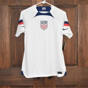 Women's White Soccer Jersey- M